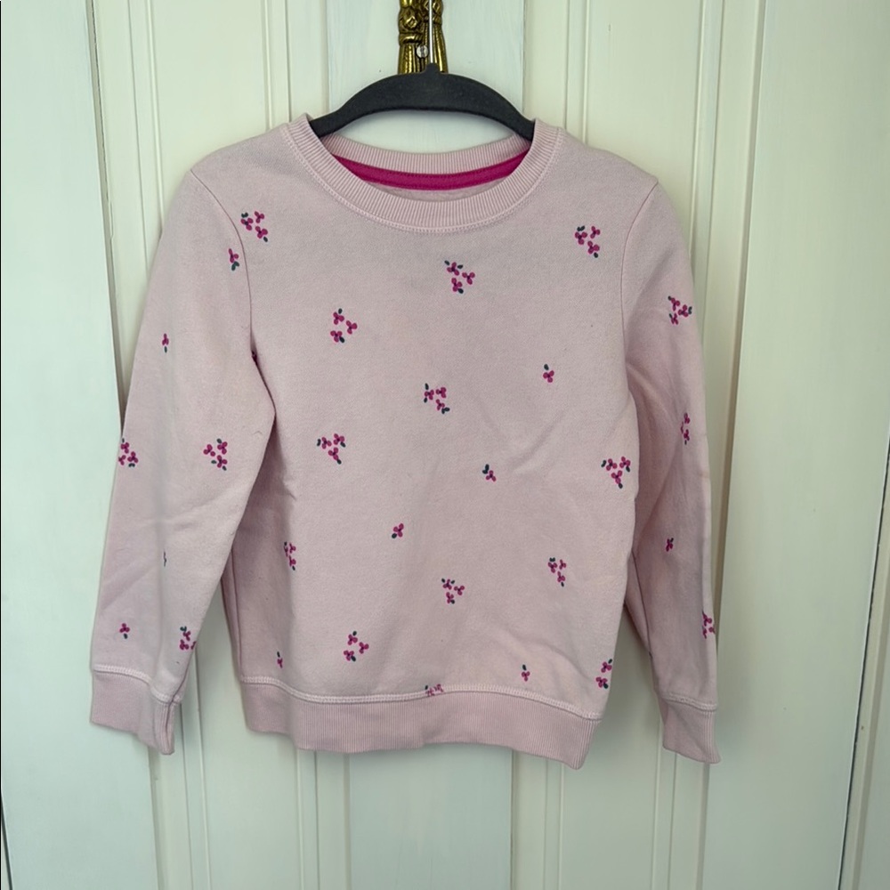 Cat & Jack Pink Floral Sweatshirt with Magenta Trim